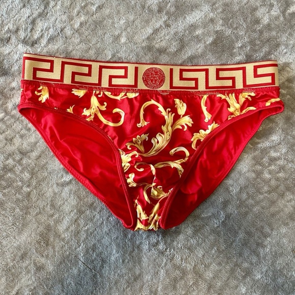 Versace Swim Brief, Red, New with Tags, Medium, Can be reversible - Picture 2 of 5